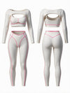 Long Sleeve Shrug Sports Bra Leggings Yoga Set
