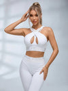 Letter Waistband Yoga Bra & Leggings 2 Piece Set