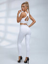 Letter Waistband Yoga Bra & Leggings 2 Piece Set