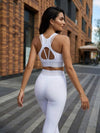 Letter Waistband Yoga Bra & Leggings 2 Piece Set