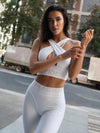 Letter Waistband Yoga Bra & Leggings 2 Piece Set