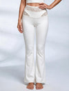Cross Halter Cutout Crop Top Lace Flare Pants 2‑Piece Set