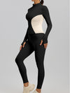 Stand Collar Long Sleeve Shaping Workout 2 Piece Set