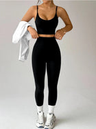 Off Shoulder Crop Top & High Waist Leggings 3 Piece Set