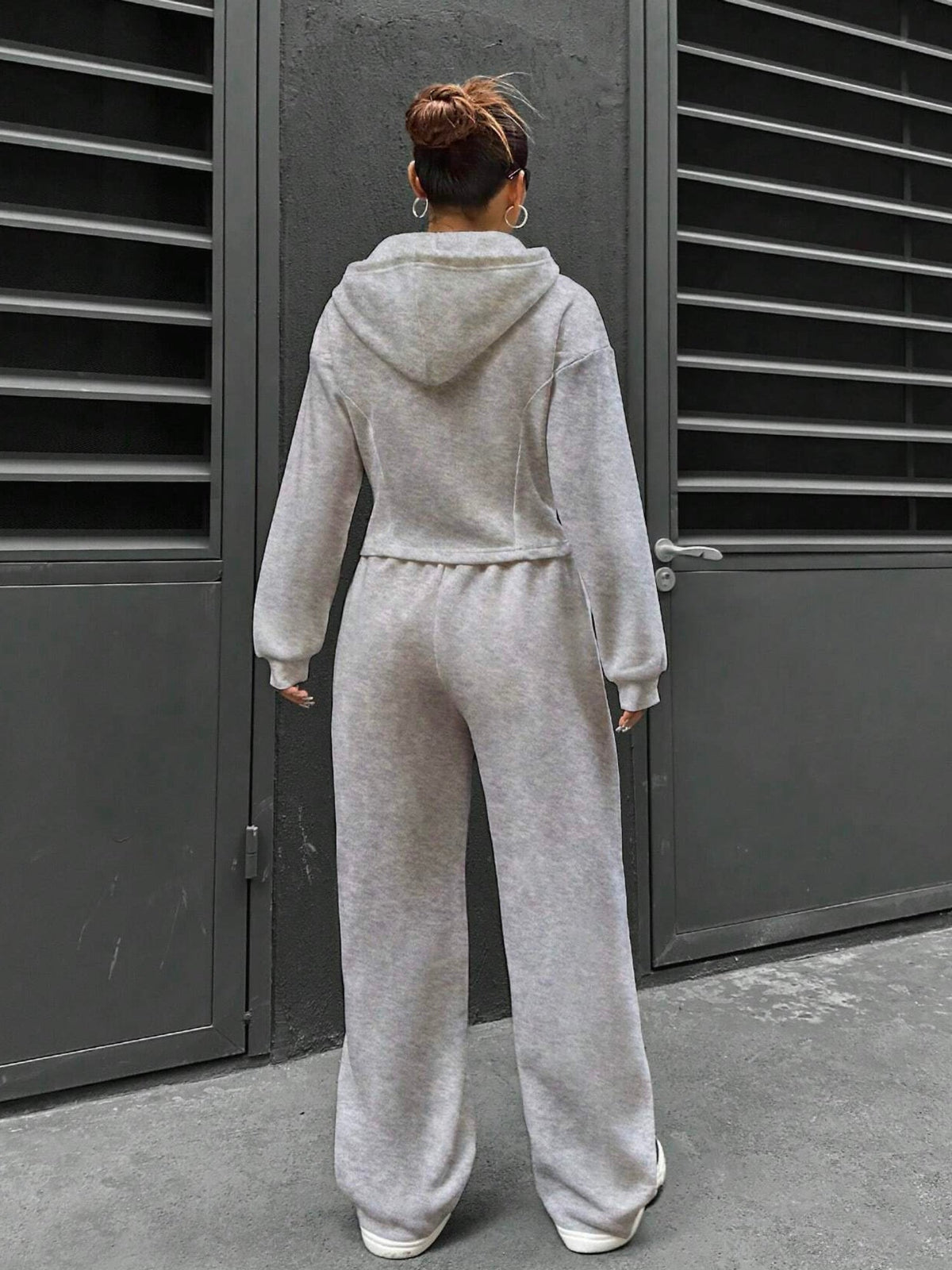 Casual Hooded Tracksuit Soft Loose 2 Piece Outfit