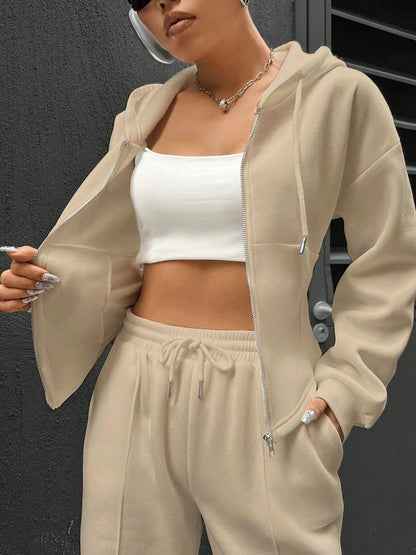 Casual Hooded Tracksuit Soft Loose 2 Piece Outfit