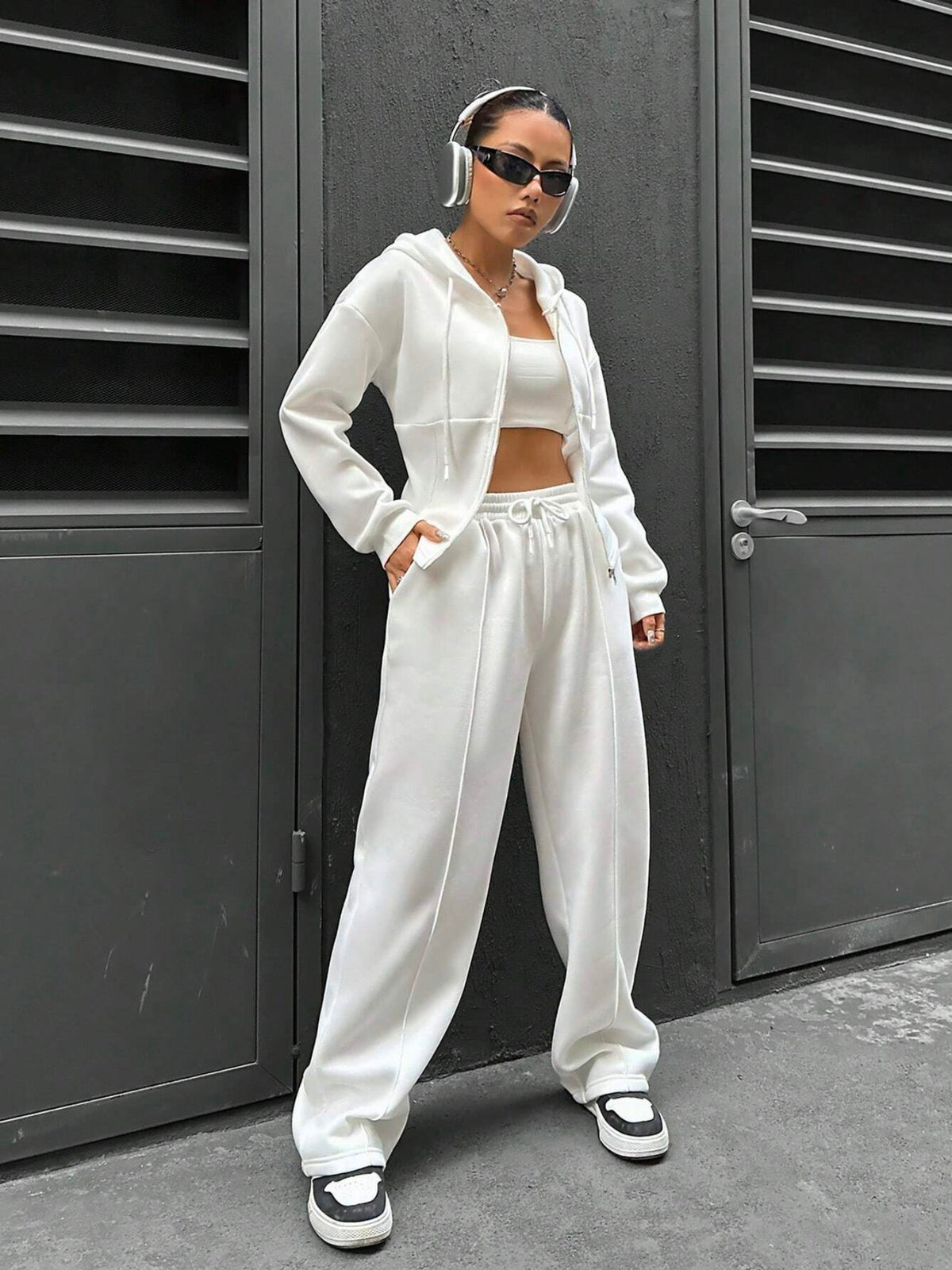 Casual Hooded Tracksuit Soft Loose 2 Piece Outfit
