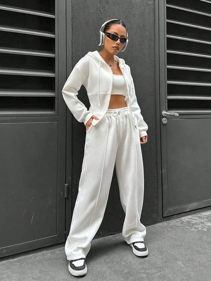 Casual Hooded Tracksuit Soft Loose 2 Piece Outfit