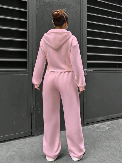 Casual Hooded Tracksuit Soft Loose 2 Piece Outfit
