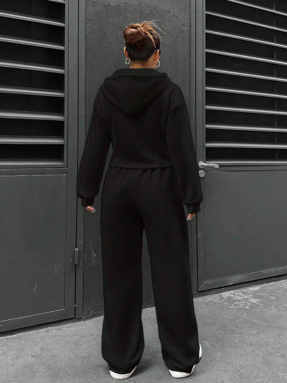Casual Hooded Tracksuit Soft Loose 2 Piece Outfit