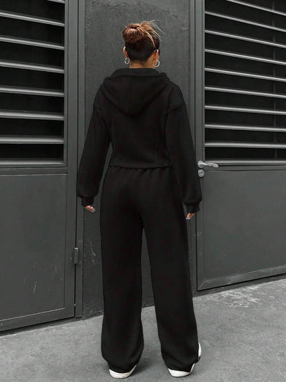 Casual Hooded Tracksuit Soft Loose 2 Piece Outfit