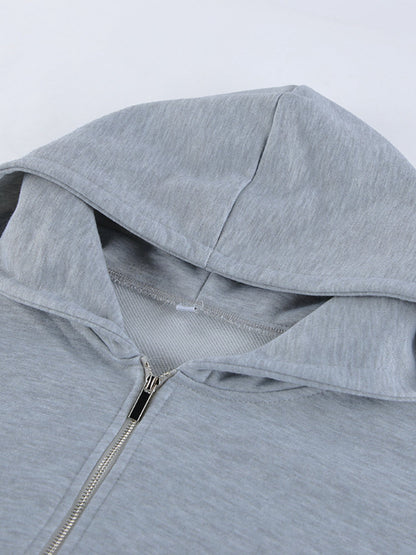 Zip Hoodie Wide Leg Pant 2 Piece Tracksuit
