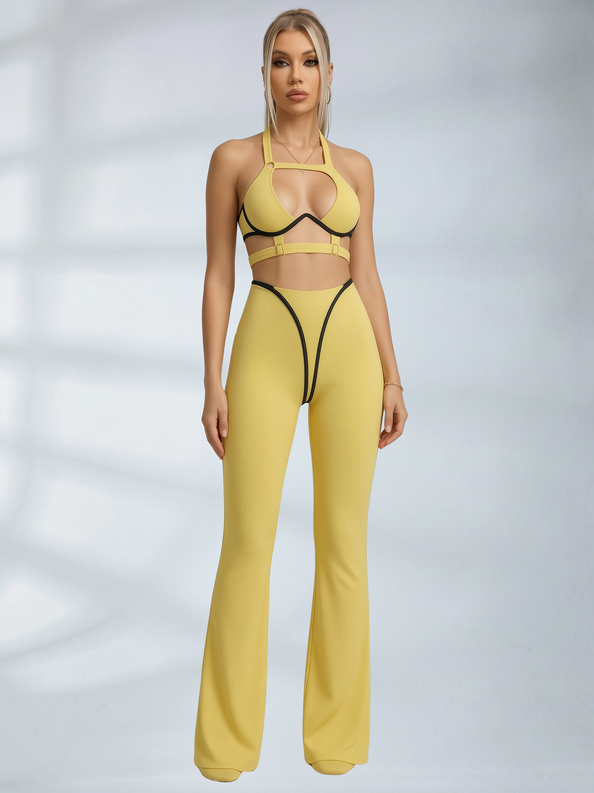 High Waist Flared Workout Outfit