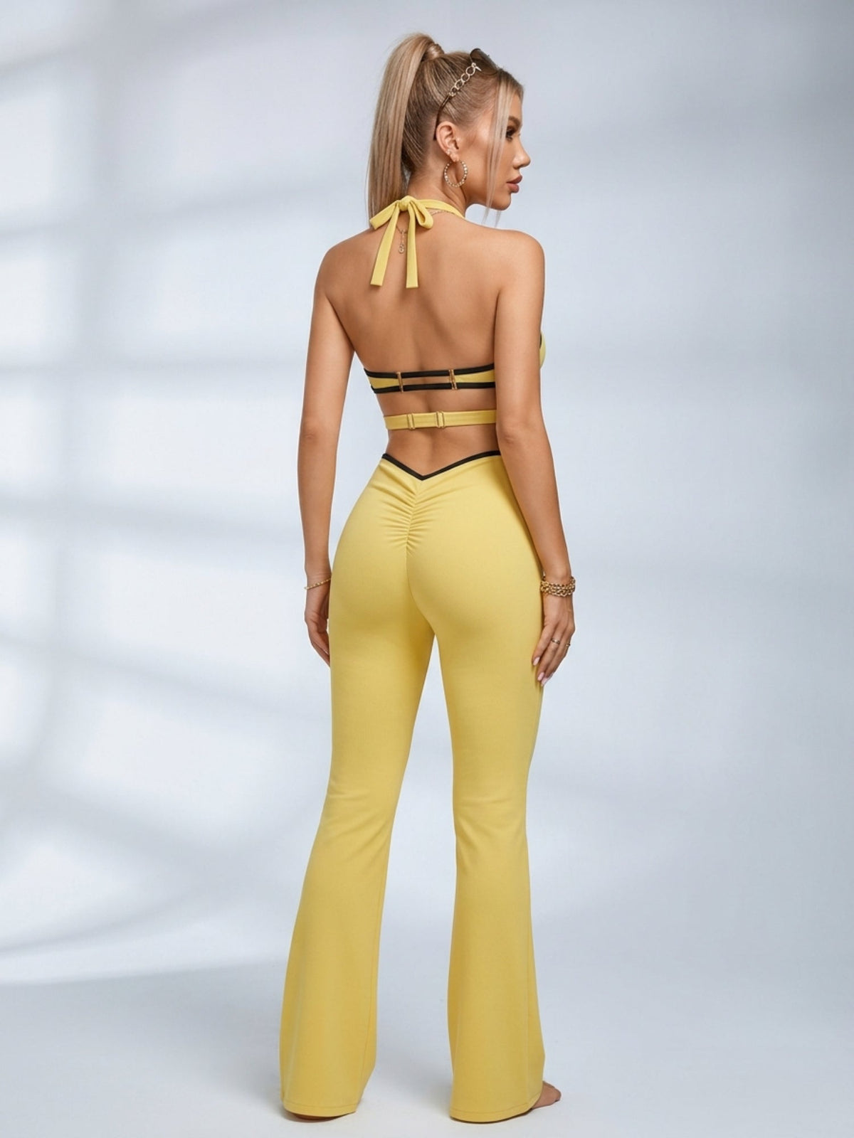 High Waist Flared Workout Outfit