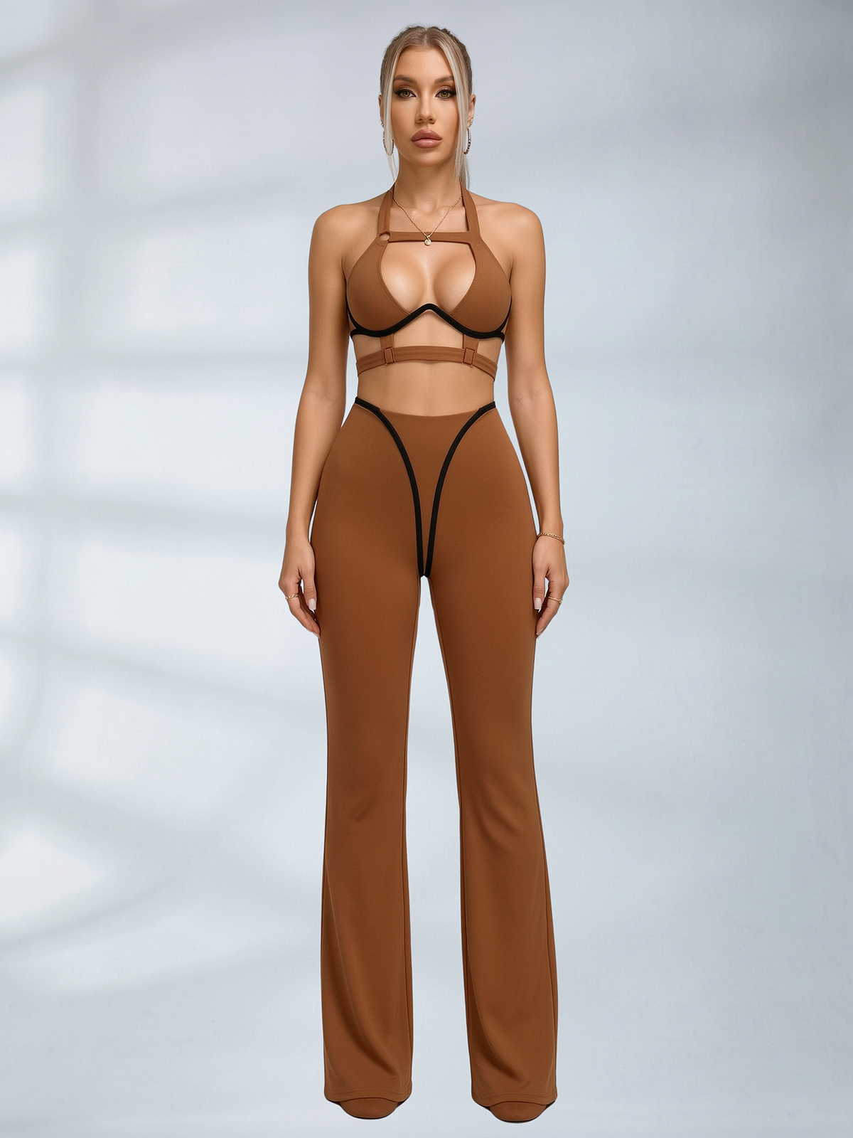 High Waist Flared Workout Outfit