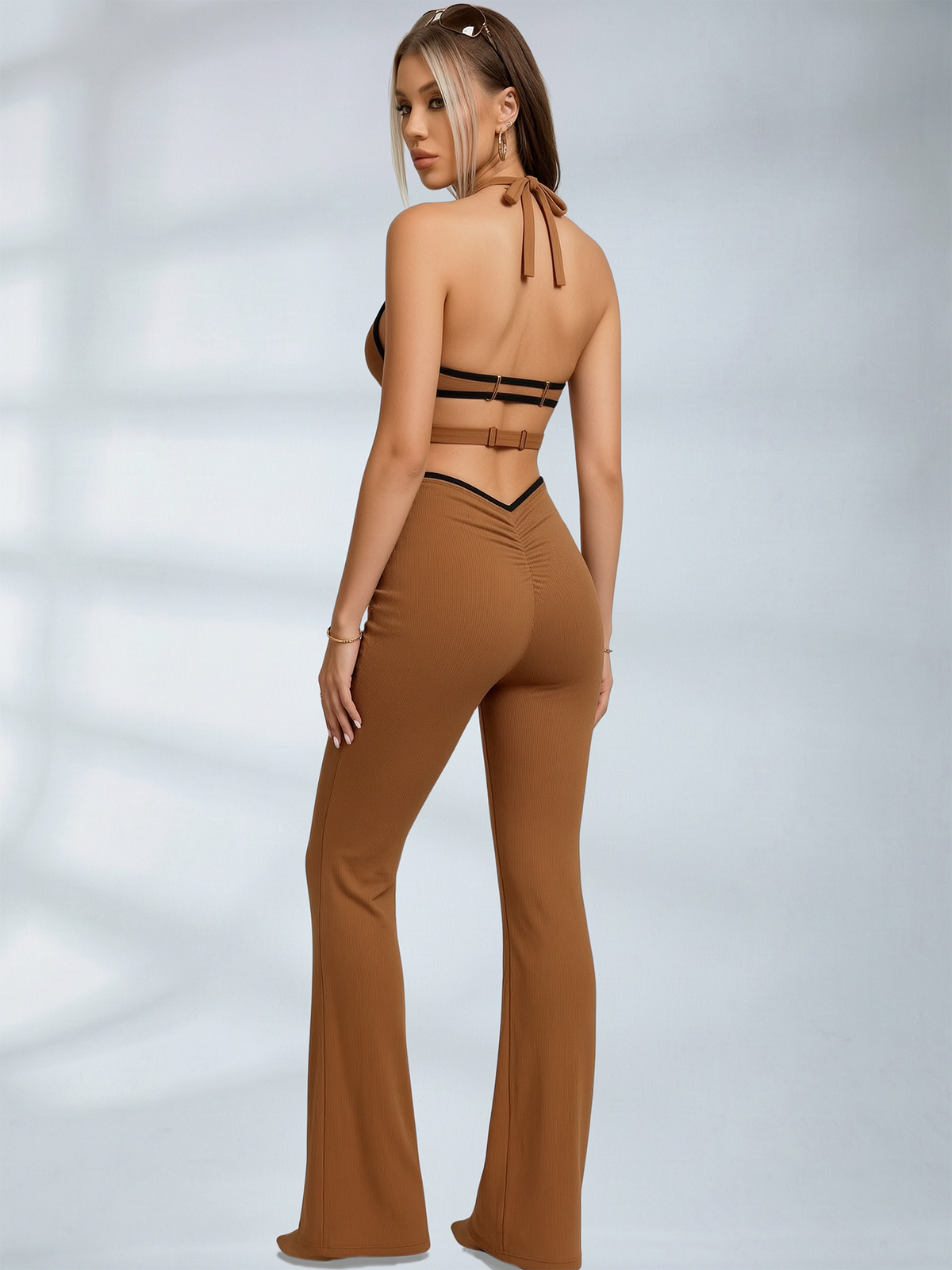 High Waist Flared Workout Outfit