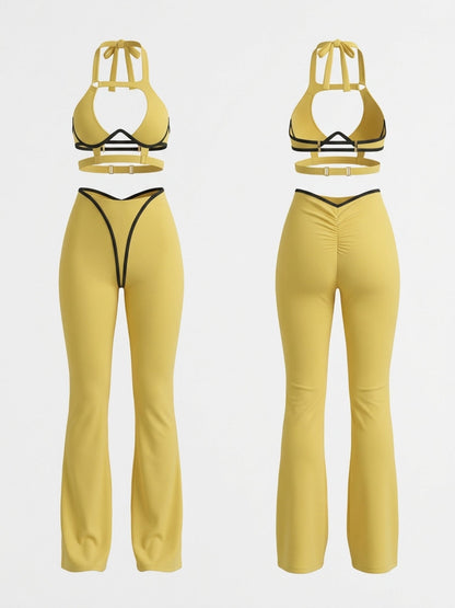 High Waist Flared Workout Outfit