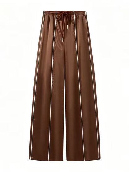 Satin Track Suit Side Stripe 2 Piece Outfit