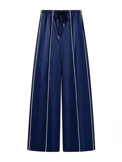 Satin Track Suit Side Stripe 2 Piece Outfit