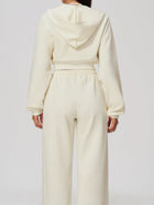 Long Sleeve Zip Up Hoodie & Loose Wide Leg Sweatpants