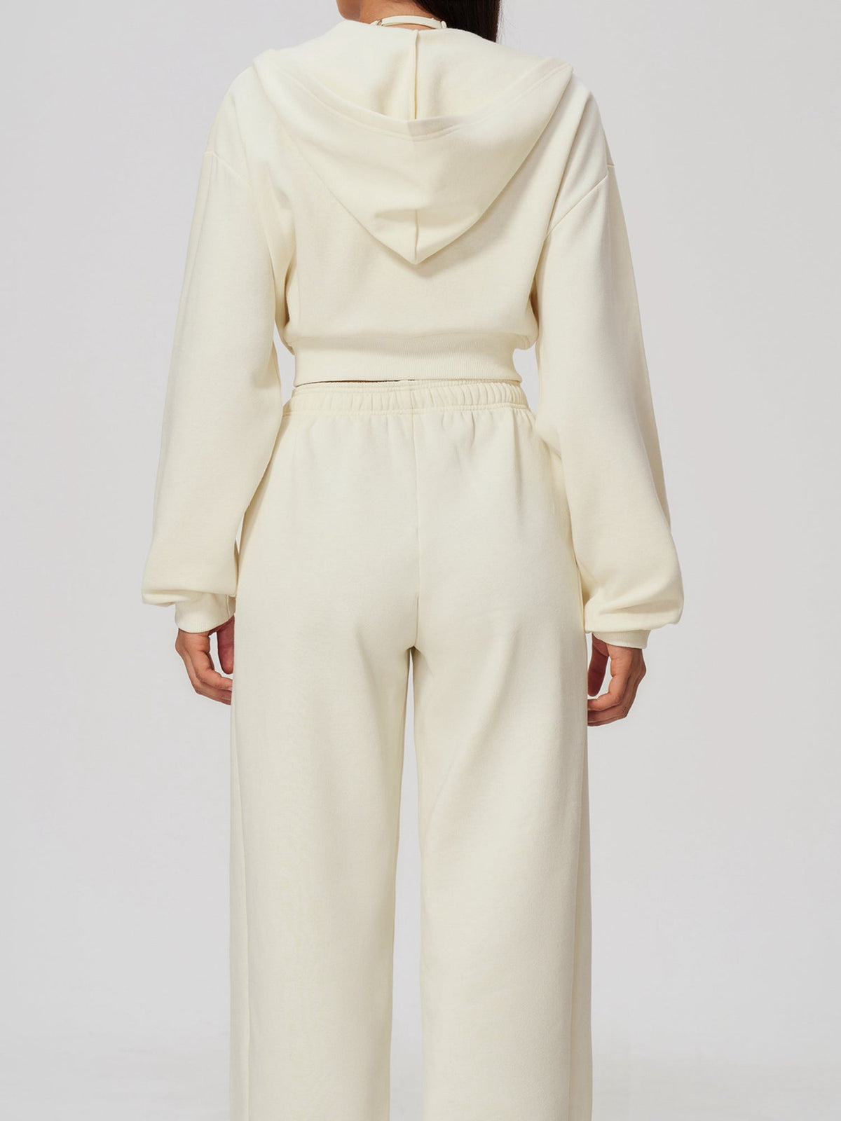 Long Sleeve Zip Up Hoodie & Loose Wide Leg Sweatpants