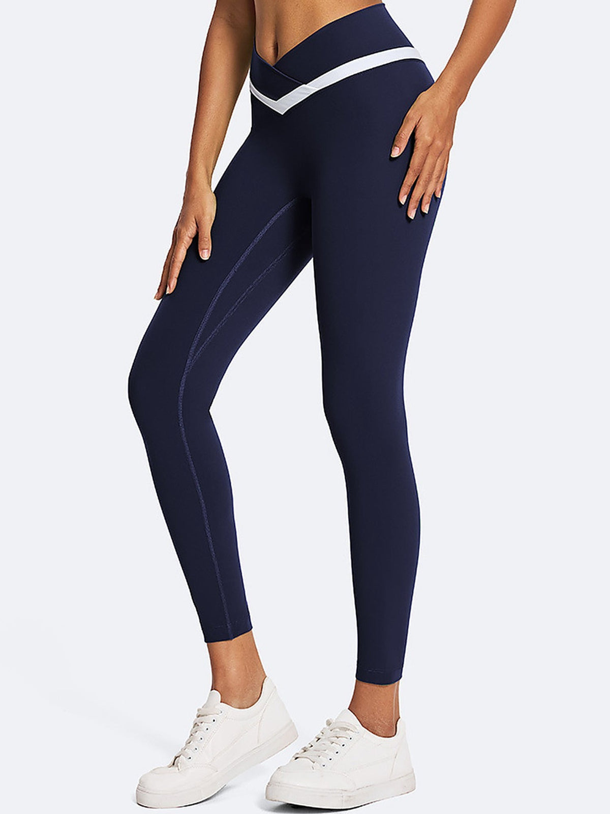Women's Contrast Stripe Sports Bra & Leggings Set