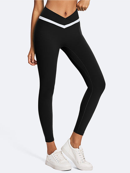 Women's Contrast Stripe Sports Bra & Leggings Set