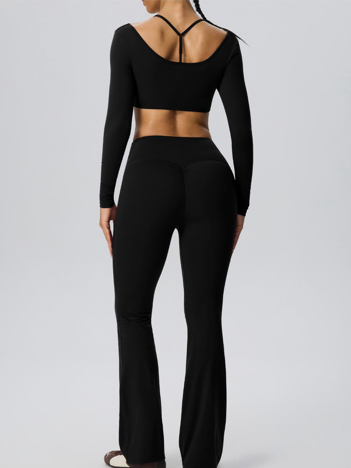 Sculpting Flare Legging & Long Sleeve Crop Top Set