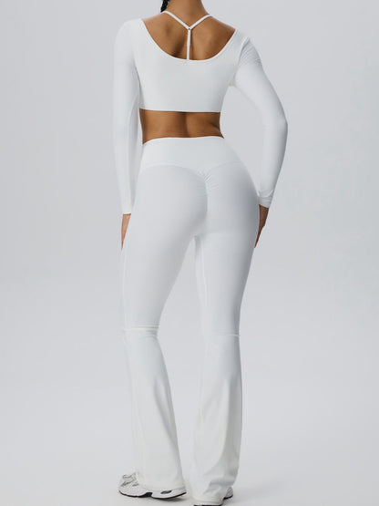 Sculpting Flare Legging & Long Sleeve Crop Top Set