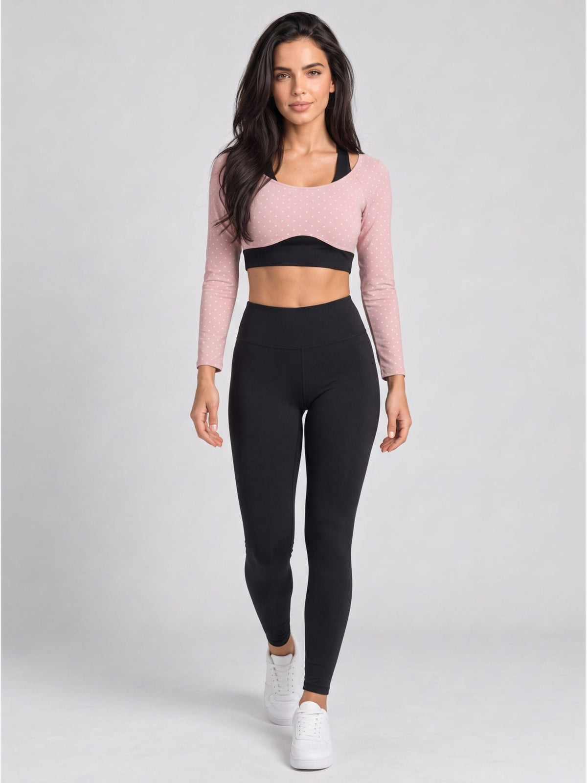 Long Sleeve Crop Top & High Waist Leggings Set