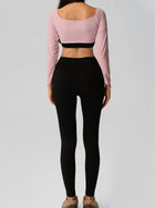 Long Sleeve Crop Top & High Waist Leggings Set
