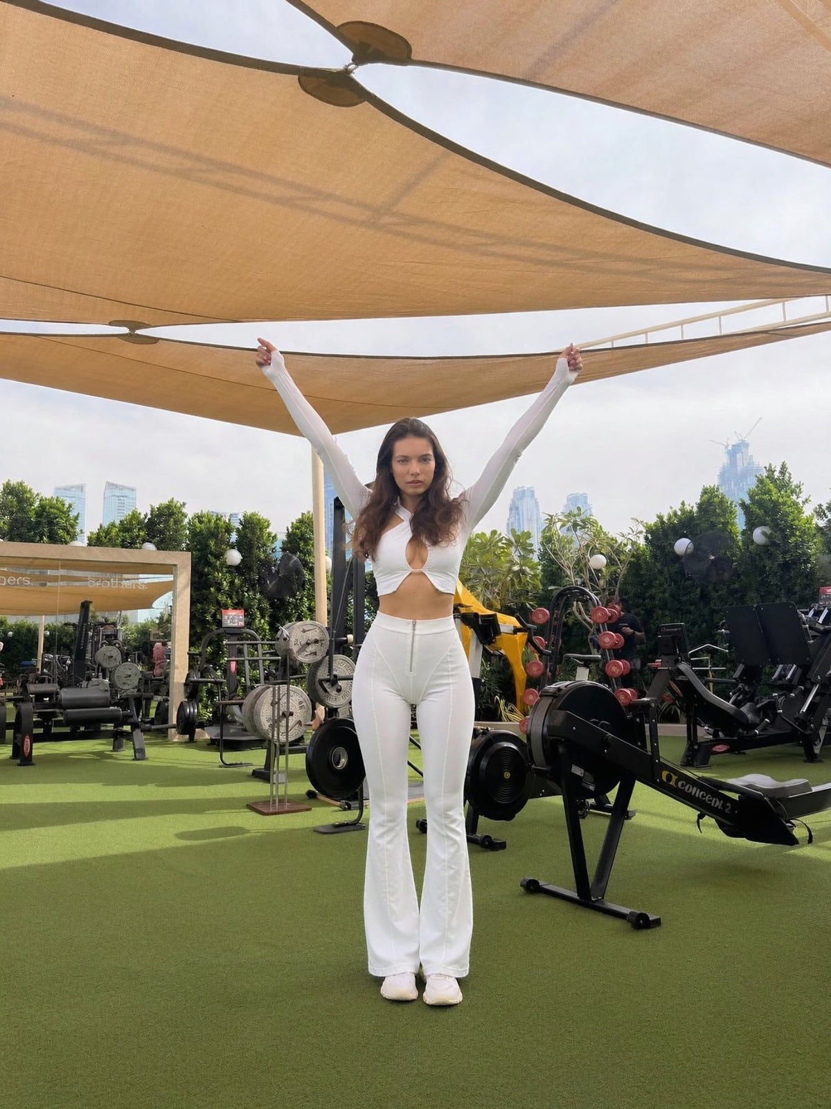 Crisscross Halter Crop Top & Flare Leggings Set