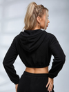 Contrast Color Denim Zipper Hoodie