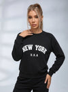 Feamle Letters Print Fleece Hoodie