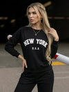Feamle Letters Print Fleece Hoodie