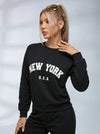 Feamle Letters Print Fleece Hoodie