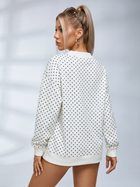 Polka Dot Letter Mock Neck Oversized Sweatshirt