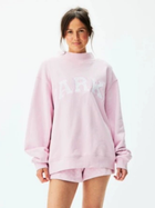 Polka Dot Letter Mock Neck Oversized Sweatshirt