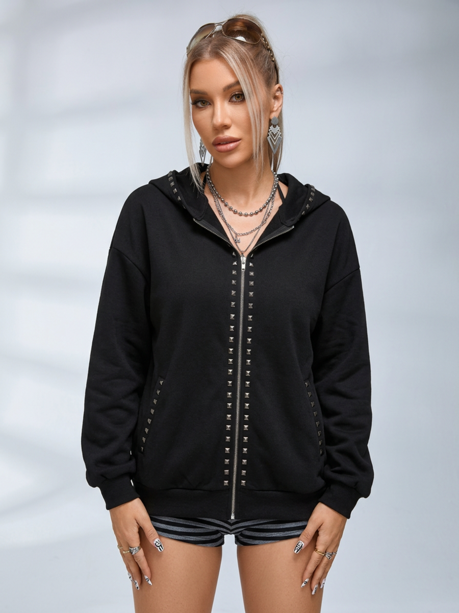 Back Cross Text Print Oversized Hoodie