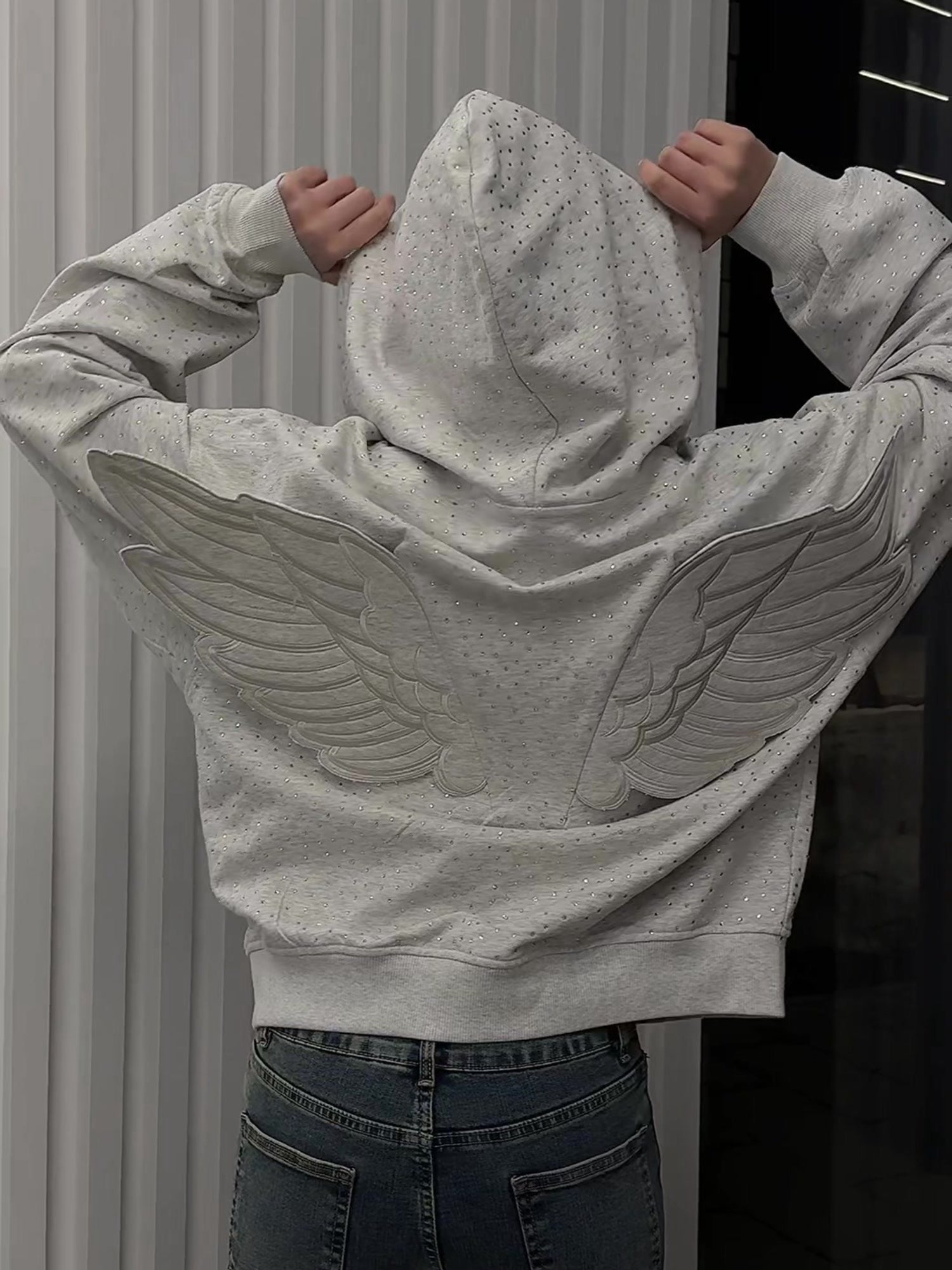 3D Back Wing Oversized Hoodie