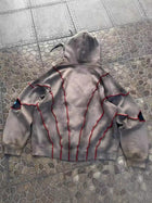 Vintage Distressed Multi-Eye Patchwork Hoodie