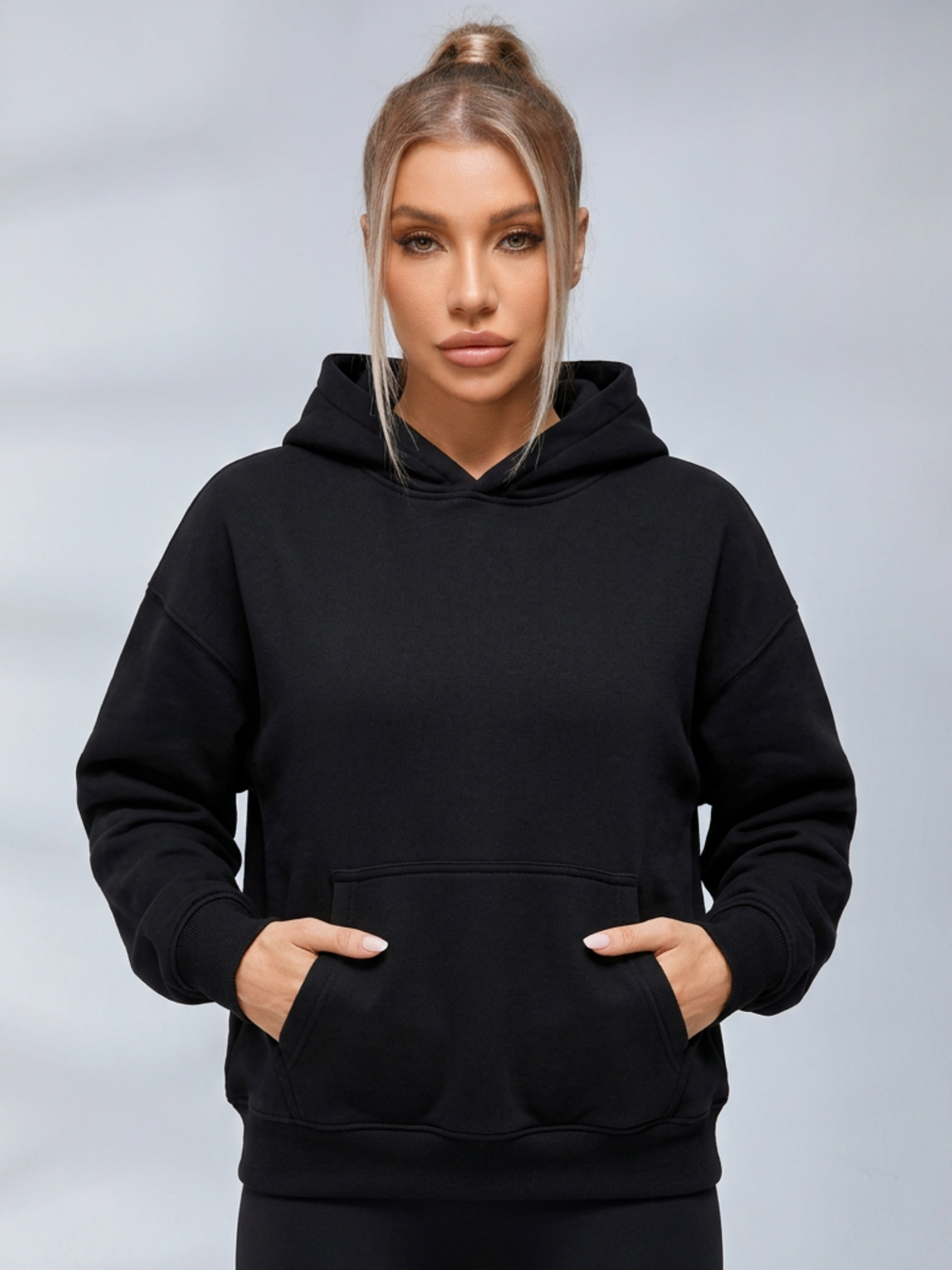 Lace Wing Back Embossed Cropped Hoodie