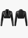 Zipper PU Stand Up Collar Jackets