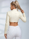 Zipper PU Stand Up Collar Jackets