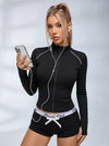 Zipper Thumbhole Long Sleeves