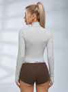 Zipper Thumbhole Long Sleeves