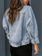 Women's Leopard Panel Distressed Denim Jacket