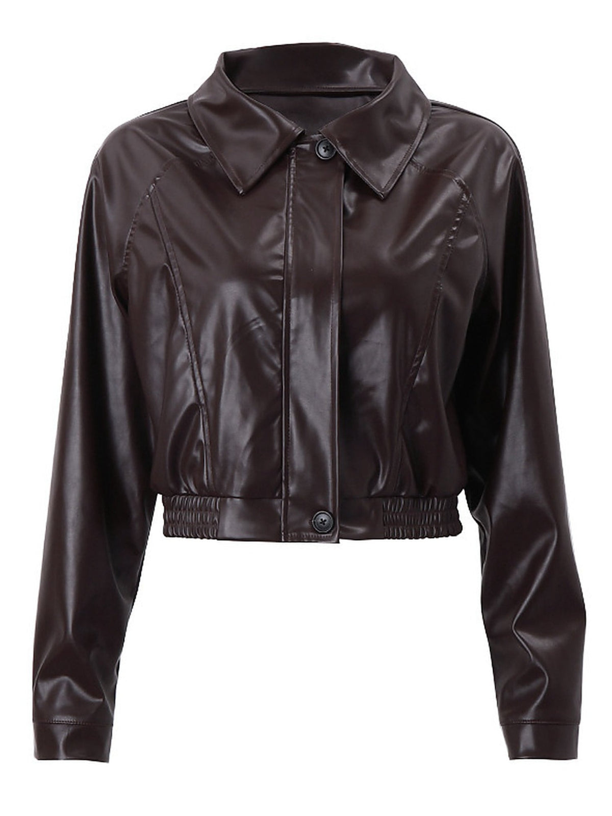 Women's Faux Leather Cropped Moto Jacket