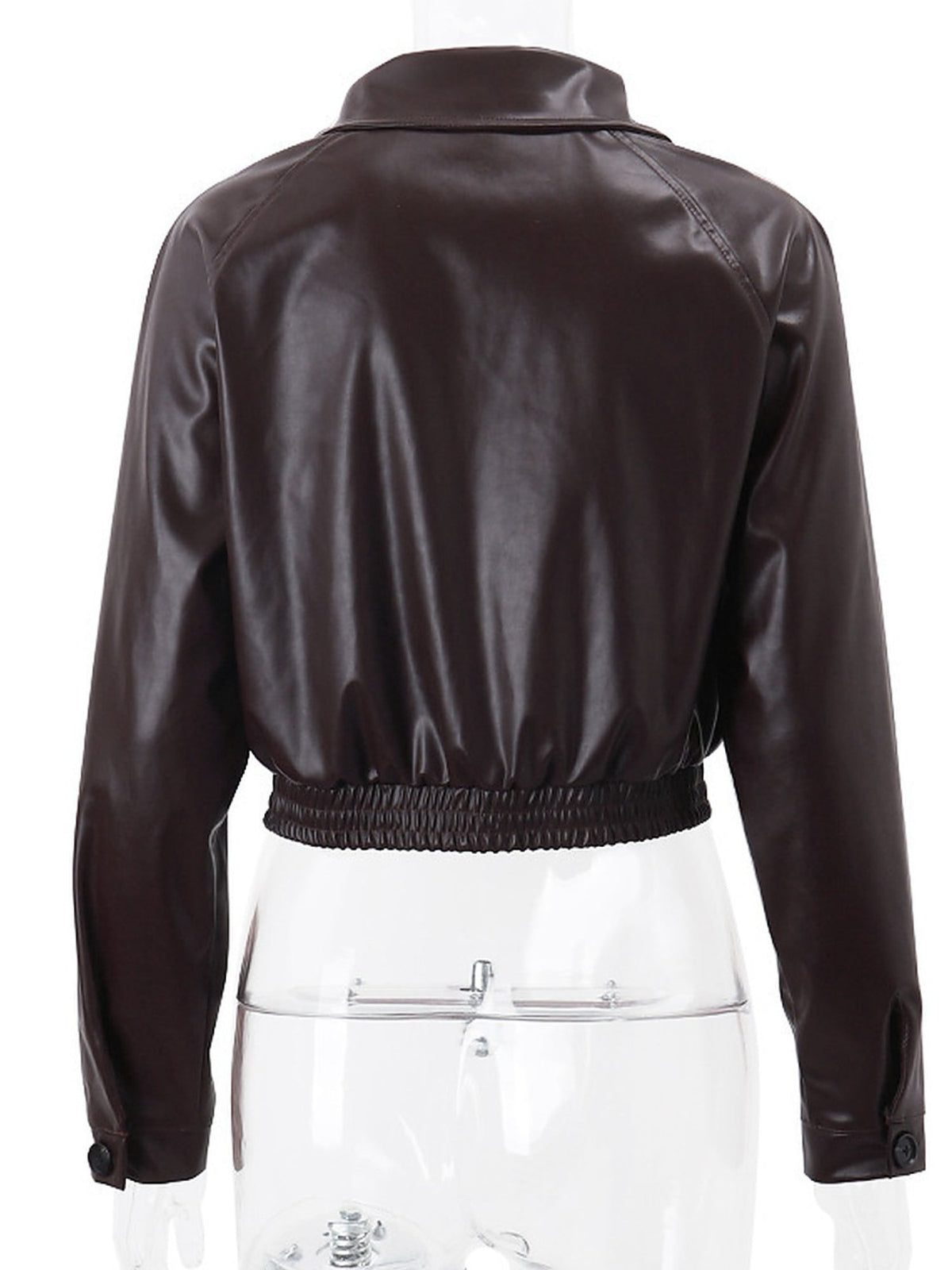 Women's Faux Leather Cropped Moto Jacket