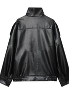 Women's Faux Leather Asymmetric Zip Cropped Jacket